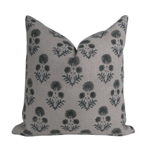 Block Print Decor Rishi Grey Linen Boho Pillow Cover