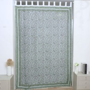Handcrafted Brown Floral Bohemian Cotton Curtain - Gopi